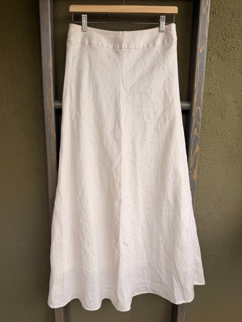 Banana Republic White Linen Bias-Cut Skirt | Women's Size 4 Petite |